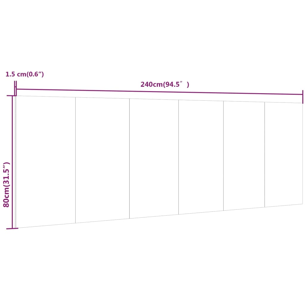 vidaXL Tăblie pat de perete, stejar afumat 240x1,5x80 cm lemn compozit vidaXL Tăblie pat de perete, stejar afumat 240x1,5x80 cm lemn compozit