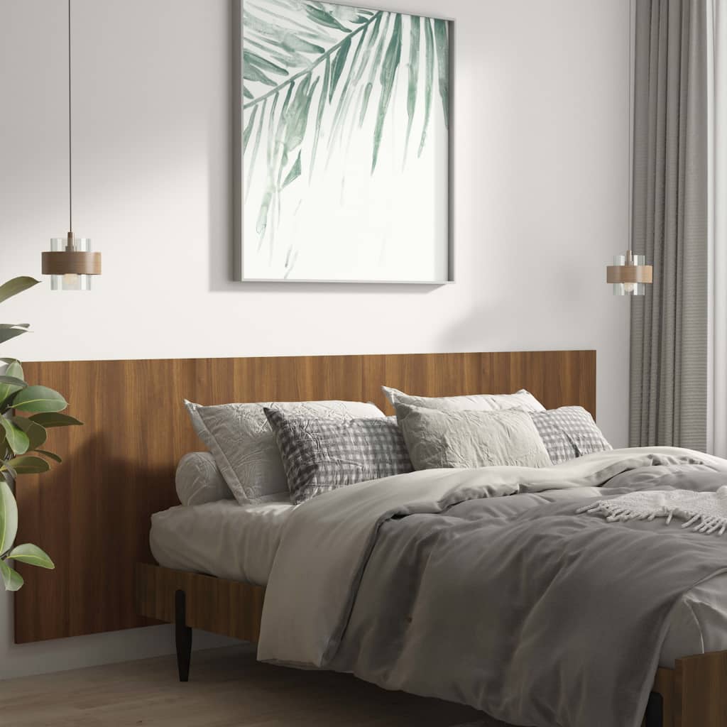 vidaXL Tăblie pat de perete, stejar maro, 240x1,5x80 cm, lemn compozit vidaXL Tăblie pat de perete, stejar maro, 240x1,5x80 cm, lemn compozit