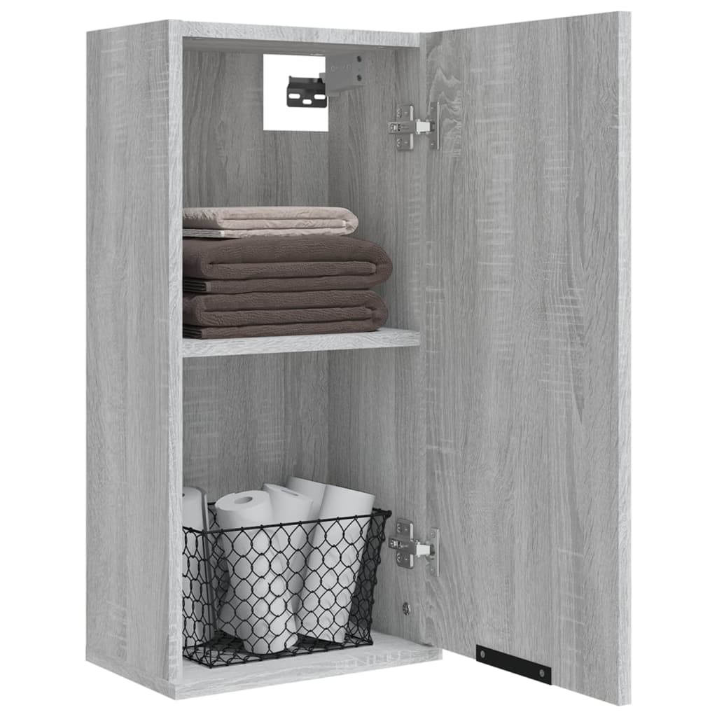 vidaXL Dulap de baie montat pe perete, gri sonoma, 32x20x67 cm