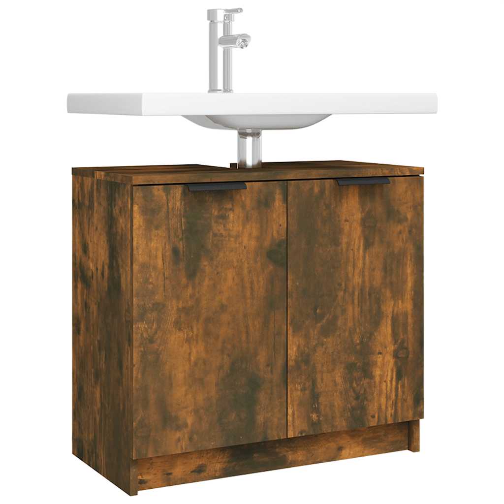 vidaXL Dulap de baie, stejar fumuriu, 64,5x33,5x59 cm, lemn prelucrat vidaXL Dulap de baie, stejar fumuriu, 64,5x33,5x59 cm, lemn prelucrat