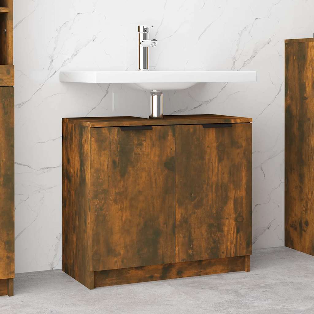 vidaXL Dulap de baie, stejar fumuriu, 64,5x33,5x59 cm, lemn prelucrat vidaXL Dulap de baie, stejar fumuriu, 64,5x33,5x59 cm, lemn prelucrat