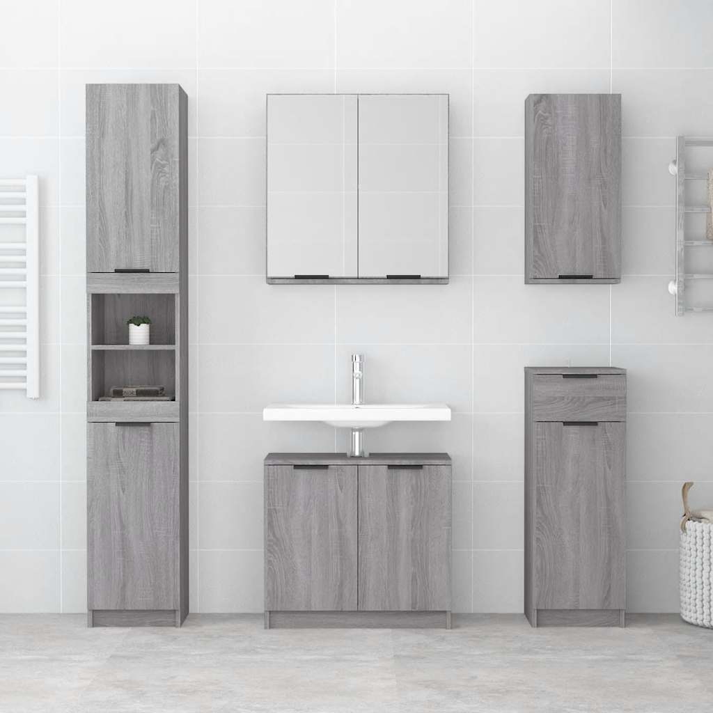 vidaXL Dulap de baie, sonoma gri, 64,5x33,5x59 cm, lemn prelucrat