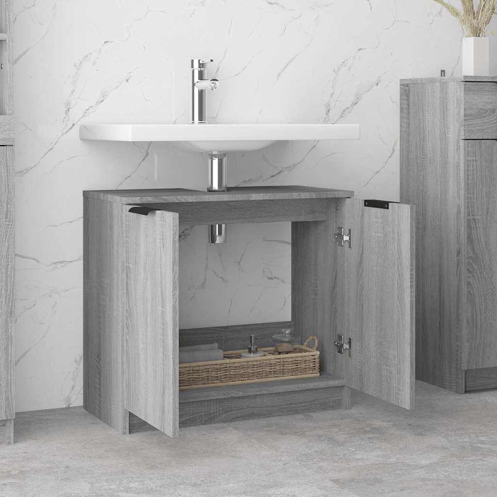 vidaXL Dulap de baie, sonoma gri, 64,5x33,5x59 cm, lemn prelucrat