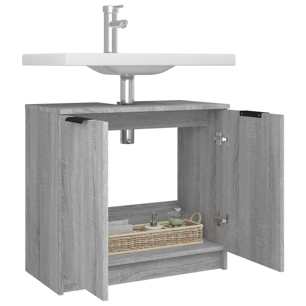 vidaXL Dulap de baie, sonoma gri, 64,5x33,5x59 cm, lemn prelucrat