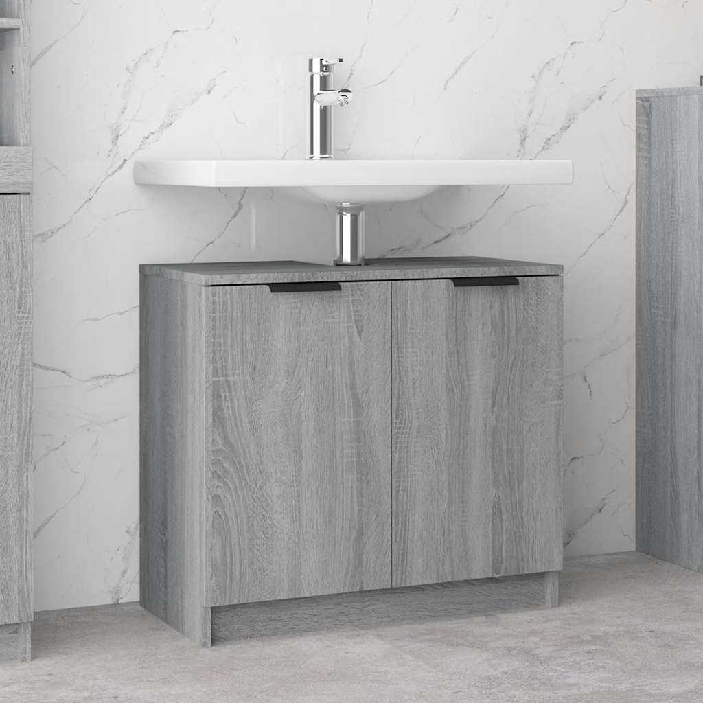 vidaXL Dulap de baie, sonoma gri, 64,5x33,5x59 cm, lemn prelucrat