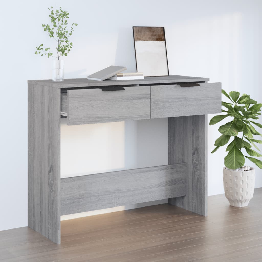 vidaXL Măsuță consolă, gri sonoma, 90x36x75 cm, lemn prelucrat vidaXL Măsuță consolă, gri sonoma, 90x36x75 cm, lemn prelucrat
