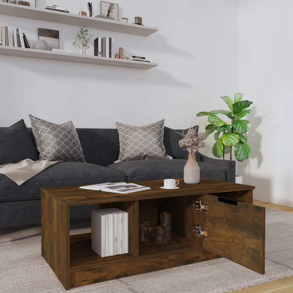 vidaXL Măsuță de cafea, stejar fumuriu, 102x50x36 cm, lemn prelucrat vidaXL Măsuță de cafea, stejar fumuriu, 102x50x36 cm, lemn prelucrat