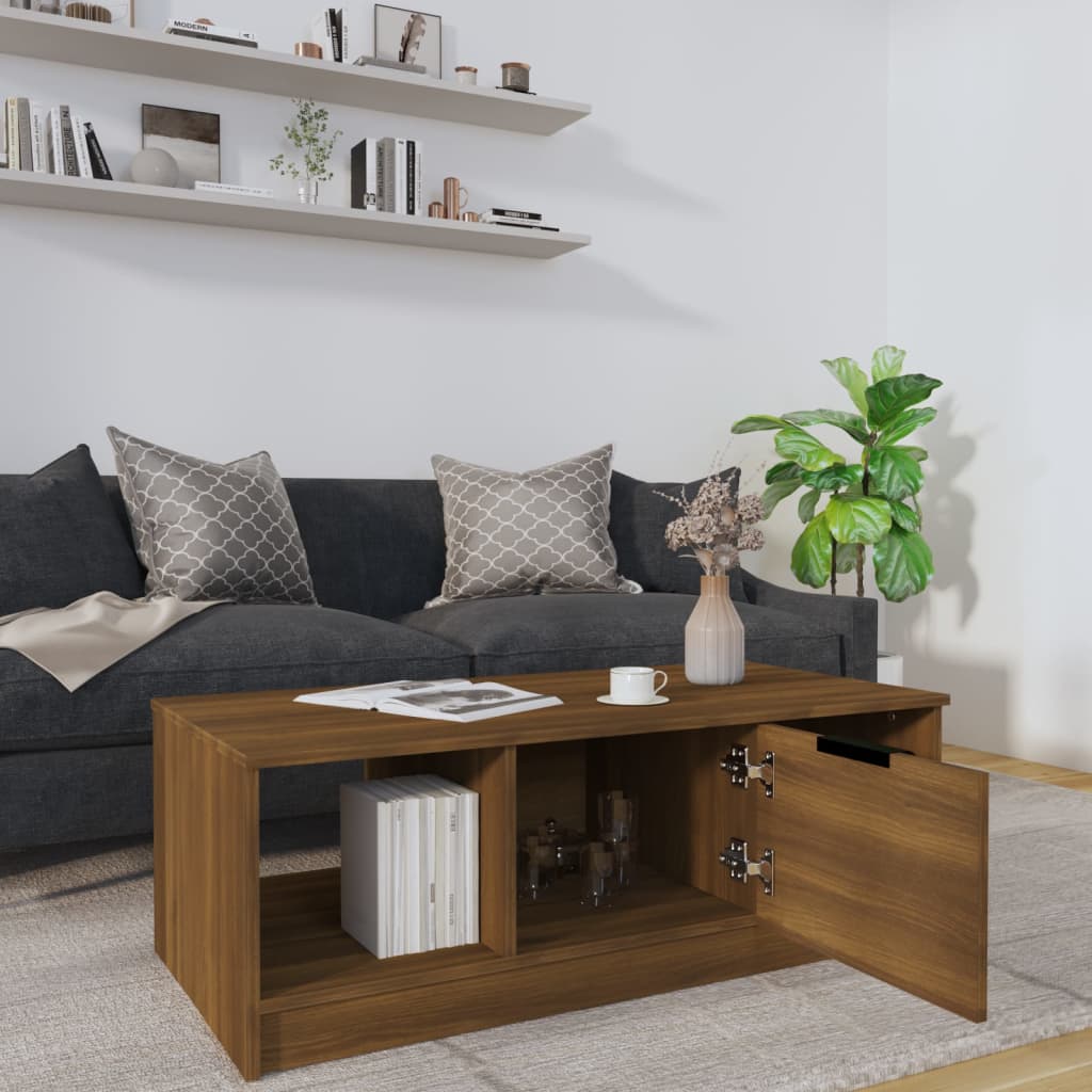 vidaXL Măsuță de cafea, stejar fumuriu, 102x50x36 cm, lemn prelucrat