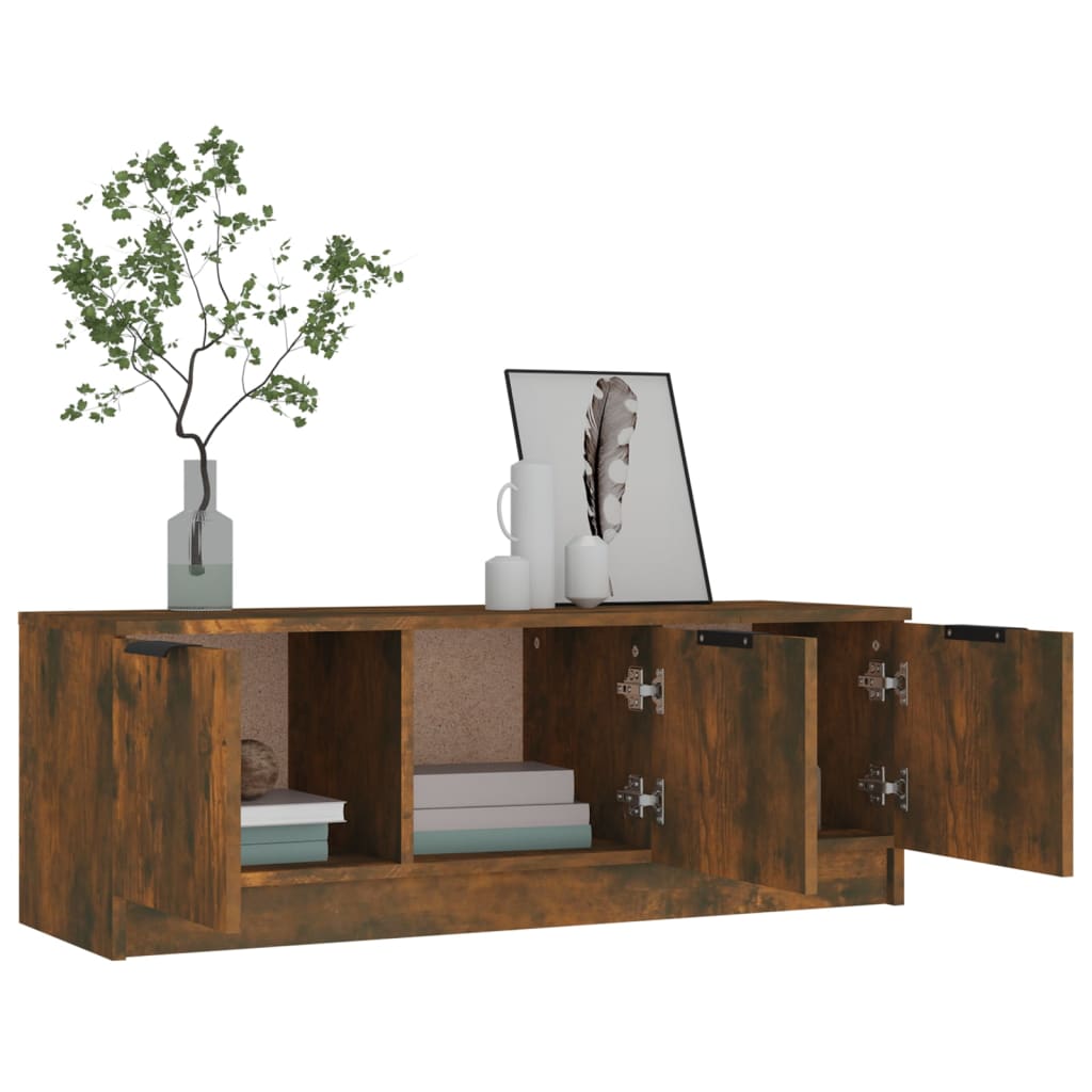 vidaXL Comodă TV, stejar fumuriu, 102x35x36,5 cm, lemn prelucrat vidaXL Comodă TV, stejar fumuriu, 102x35x36,5 cm, lemn prelucrat