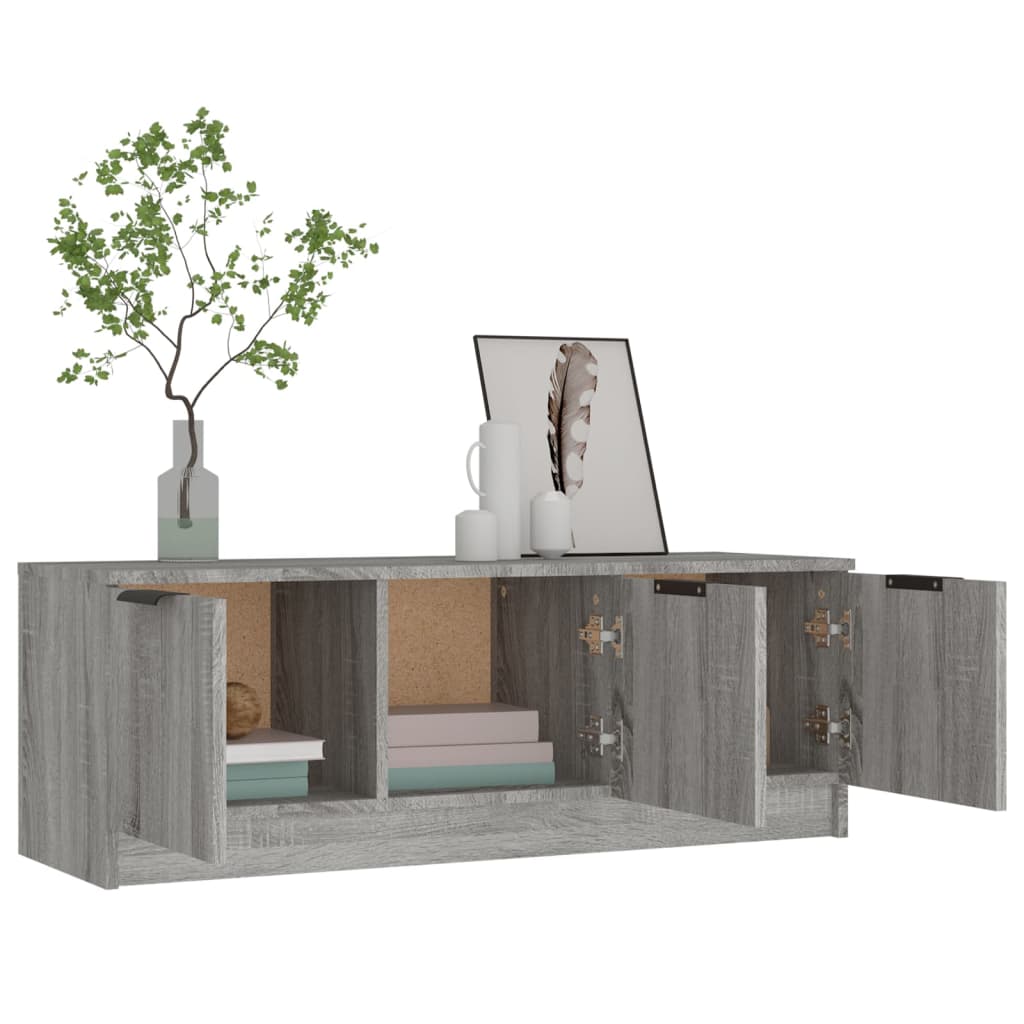vidaXL Comodă TV, gri sonoma, 102x35x36,5 cm, lemn prelucrat vidaXL Comodă TV, gri sonoma, 102x35x36,5 cm, lemn prelucrat