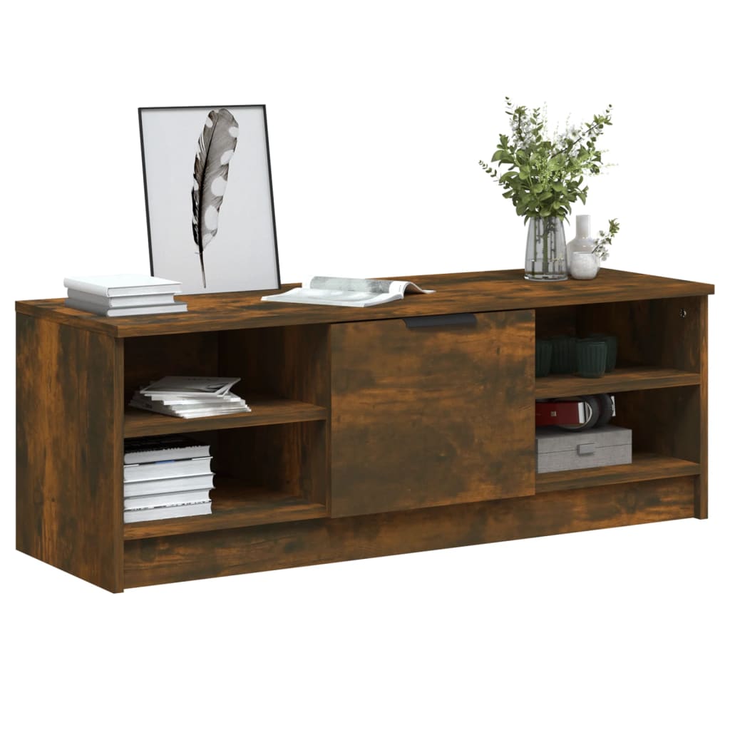 vidaXL Comodă TV, stejar fumuriu, 102x35,5x36,5 cm, lemn compozit