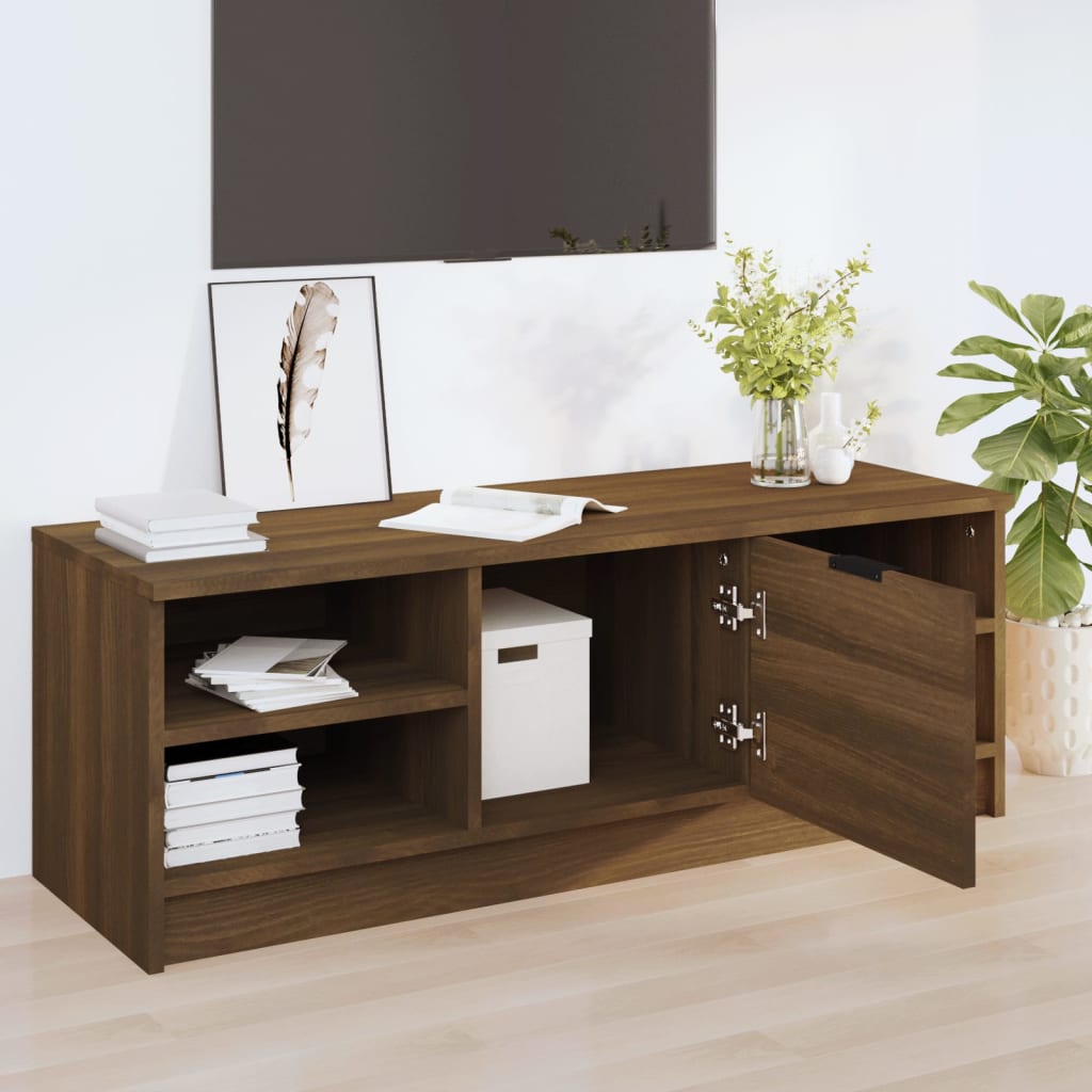vidaXL Comodă TV, stejar maro, 102x35,5x36,5 cm, lemn compozit