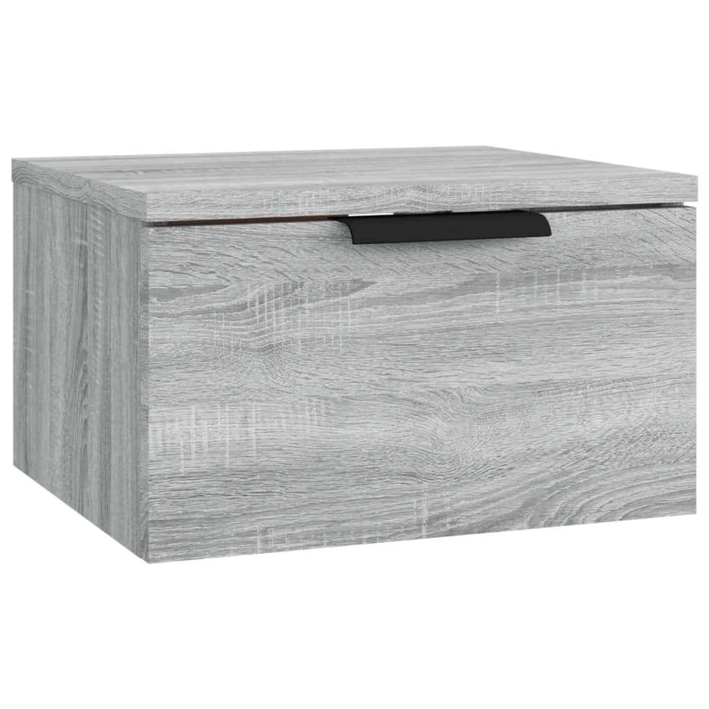 vidaXL Noptiere de perete, 2 buc., gri sonoma, 34x30x20 cm