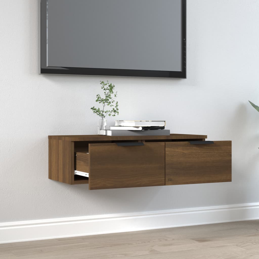 vidaXL Comodă TV de perete, stejar maro, 68x30x20 cm, lemn prelucrat vidaXL Comodă TV de perete, stejar maro, 68x30x20 cm, lemn prelucrat