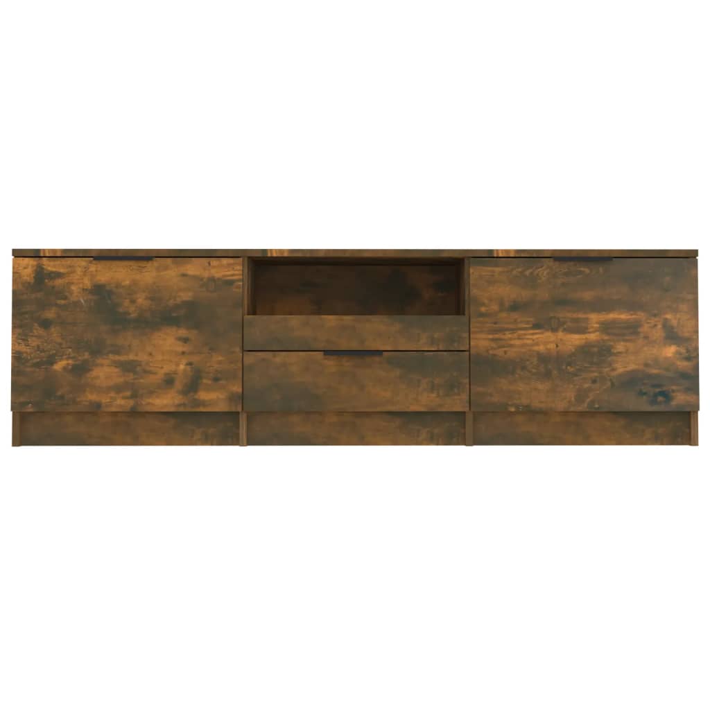 vidaXL Comodă TV, stejar fumuriu, 140x35x40 cm, lemn prelucrat vidaXL Comodă TV, stejar fumuriu, 140x35x40 cm, lemn prelucrat