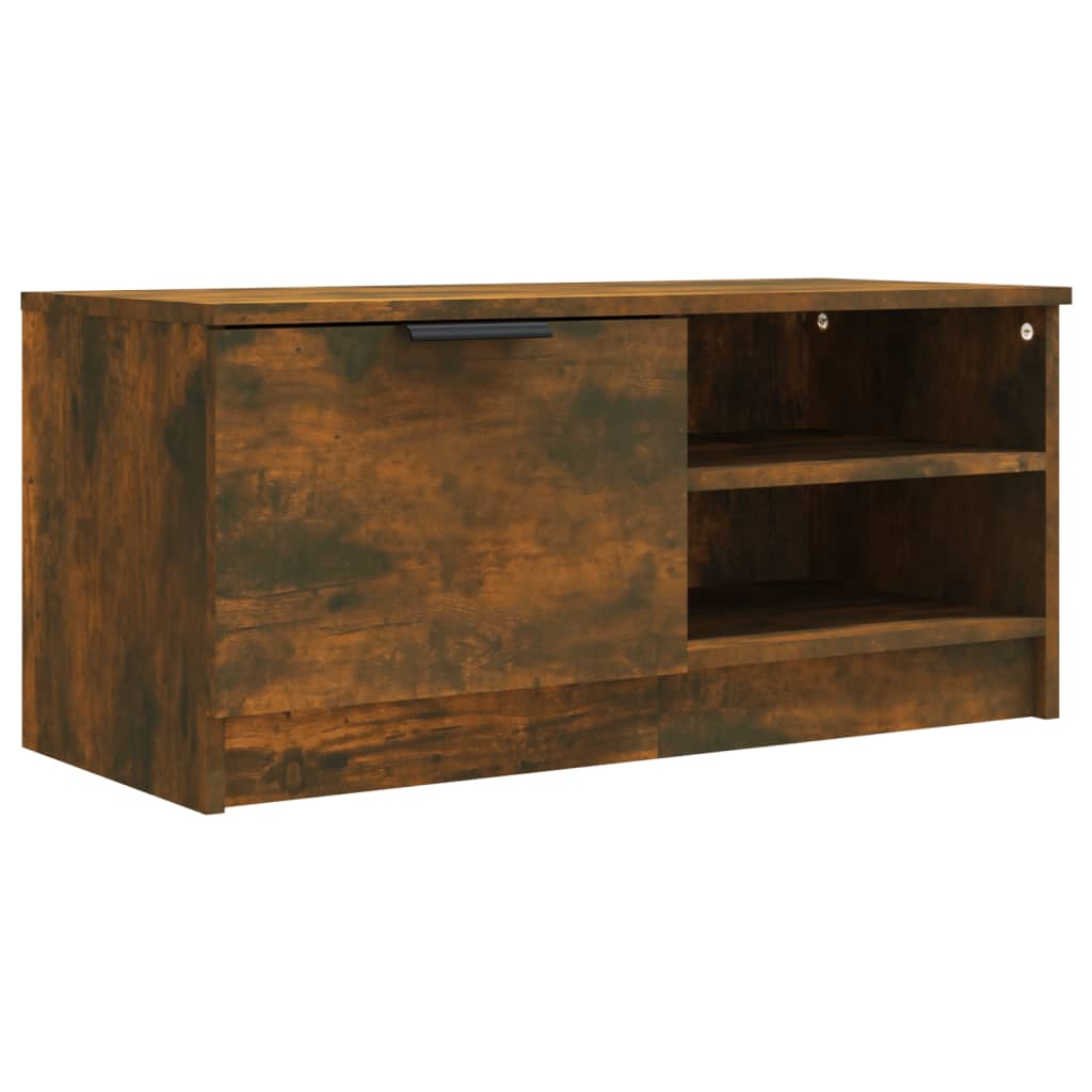 vidaXL Comodă TV, 2 buc.,stejar fumuriu, 80x35x36,5 cm, lemn prelucrat