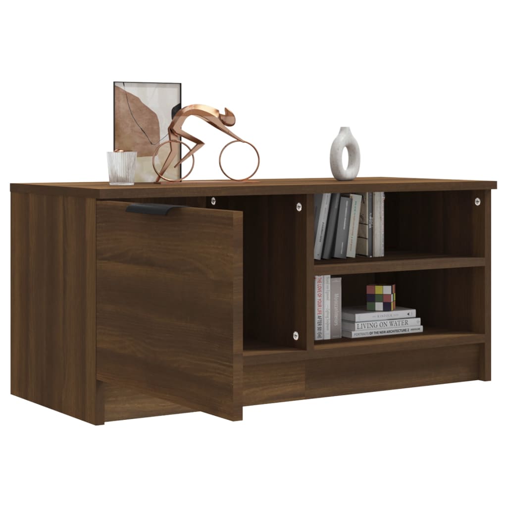 vidaXL Comodă TV, stejar maro, 80x35x36,5 cm, lemn prelucrat vidaXL Comodă TV, stejar maro, 80x35x36,5 cm, lemn prelucrat