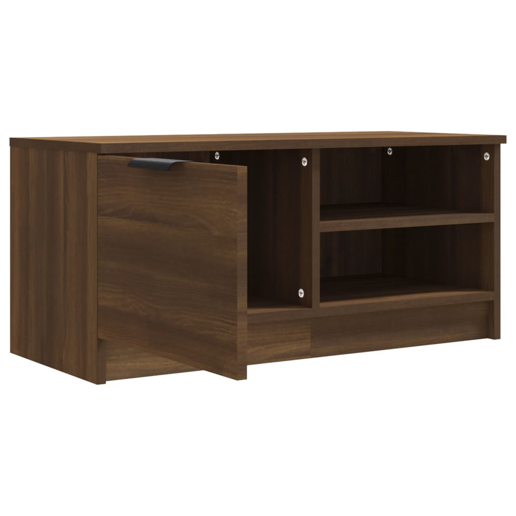 vidaXL Comodă TV, stejar maro, 80x35x36,5 cm, lemn prelucrat vidaXL Comodă TV, stejar maro, 80x35x36,5 cm, lemn prelucrat