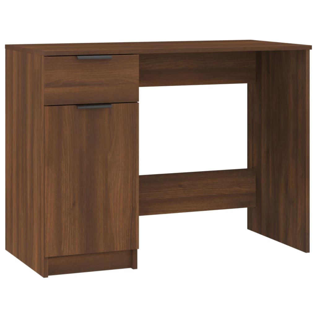 vidaXL Birou, stejar maro, 100x50x75 cm, lemn compozit