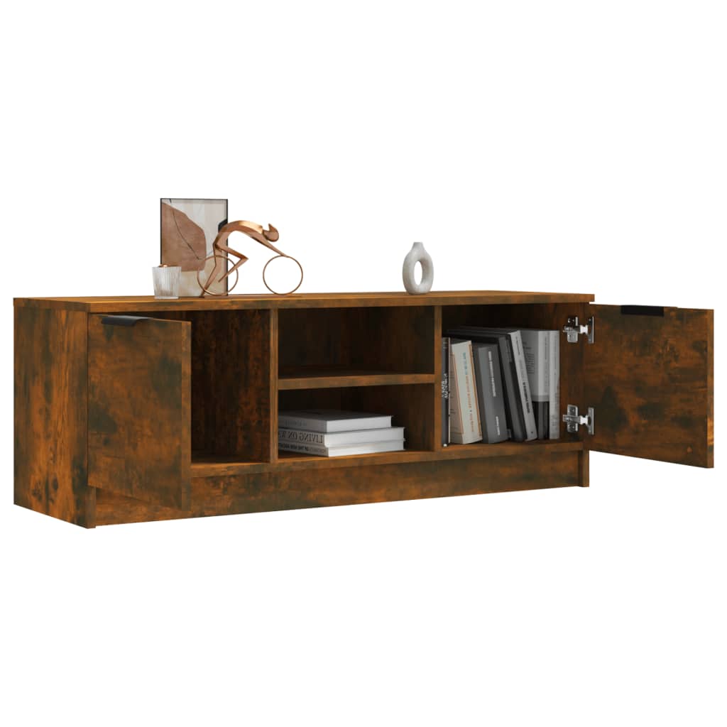 vidaXL Comodă TV, stejar fumuriu, 102x35x36,5 cm, lemn prelucrat vidaXL Comodă TV, stejar fumuriu, 102x35x36,5 cm, lemn prelucrat