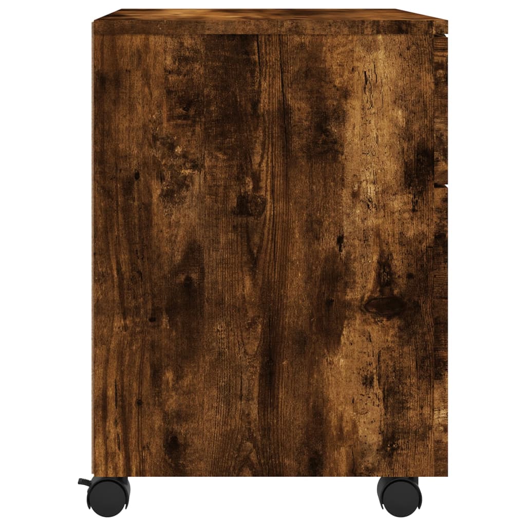 vidaXL Fișet mobil cu roți, stejar fumuriu, 45x38x54 cm lemn prelucrat vidaXL Fișet mobil cu roți, stejar fumuriu, 45x38x54 cm lemn prelucrat