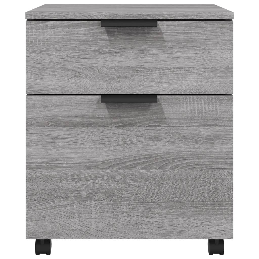 vidaXL Fișet mobil cu roți, gri sonoma, 45x38x54 cm, lemn prelucrat vidaXL Fișet mobil cu roți, gri sonoma, 45x38x54 cm, lemn prelucrat