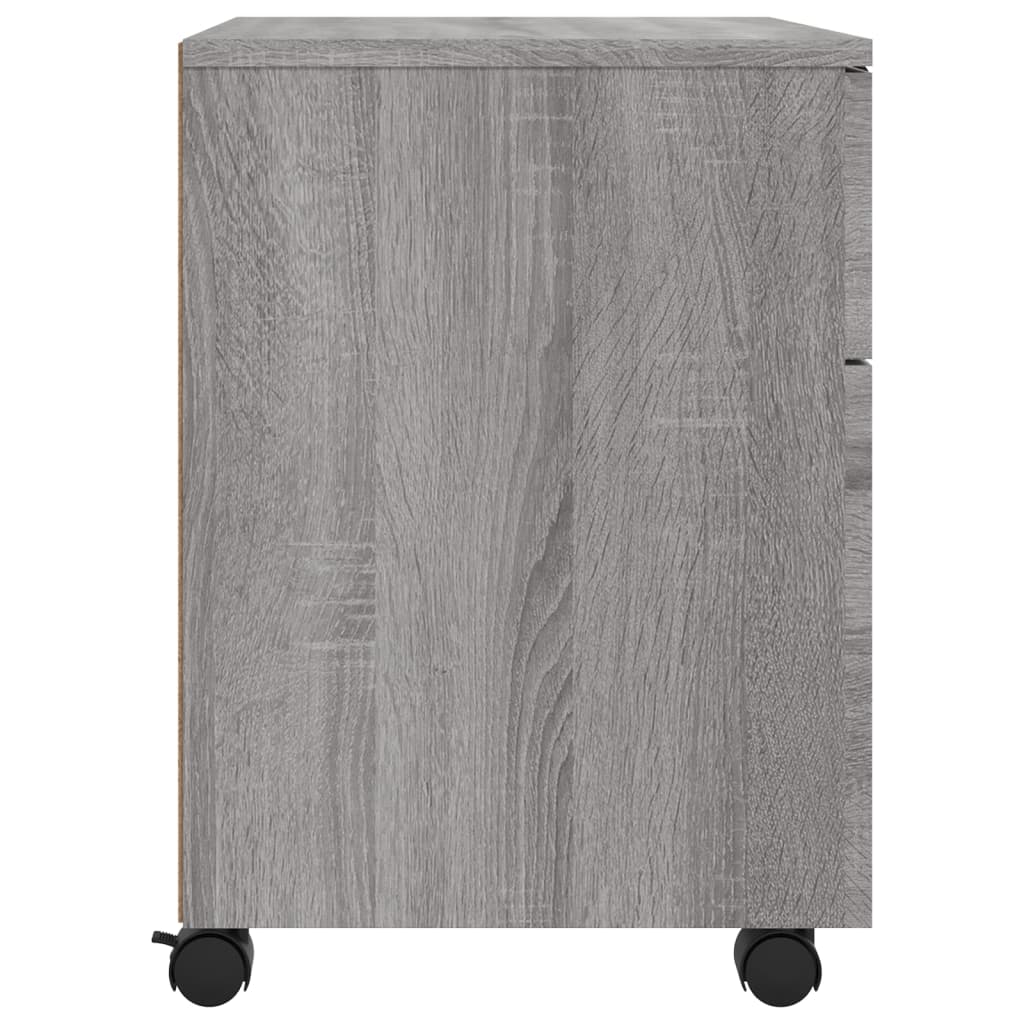 vidaXL Fișet mobil cu roți, gri sonoma, 45x38x54 cm, lemn prelucrat vidaXL Fișet mobil cu roți, gri sonoma, 45x38x54 cm, lemn prelucrat