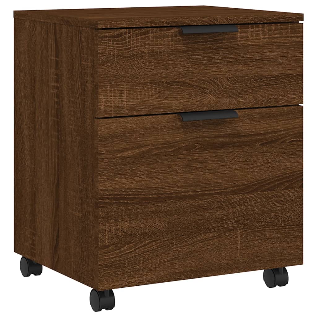 vidaXL Fișet mobil cu roți, stejar maro, 45x38x54 cm lemn prelucrat vidaXL Fișet mobil cu roți, stejar maro, 45x38x54 cm lemn prelucrat