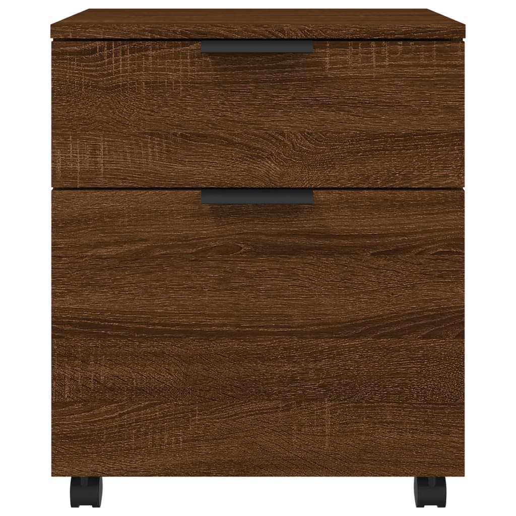 vidaXL Fișet mobil cu roți, stejar maro, 45x38x54 cm lemn prelucrat vidaXL Fișet mobil cu roți, stejar maro, 45x38x54 cm lemn prelucrat