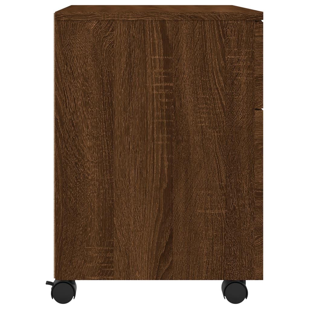 vidaXL Fișet mobil cu roți, stejar maro, 45x38x54 cm lemn prelucrat vidaXL Fișet mobil cu roți, stejar maro, 45x38x54 cm lemn prelucrat
