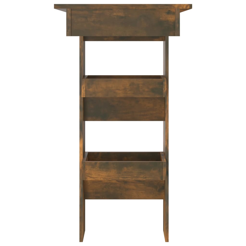 vidaXL Masă bar de perete stejar fumuriu 102x45x103,5 cm lemn compozit vidaXL Masă bar de perete stejar fumuriu 102x45x103,5 cm lemn compozit