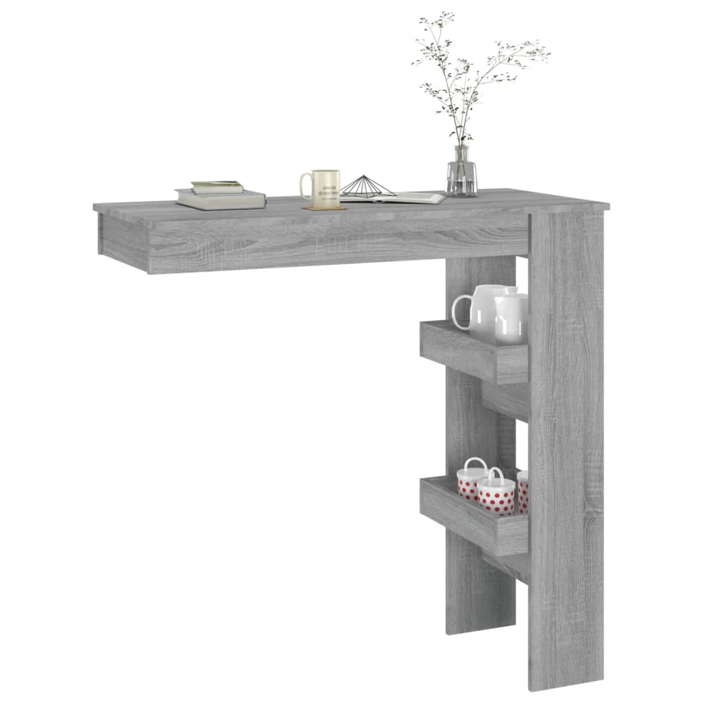 vidaXL Masă bar de perete gri sonoma 102x45x103,5 cm lemn compozit
