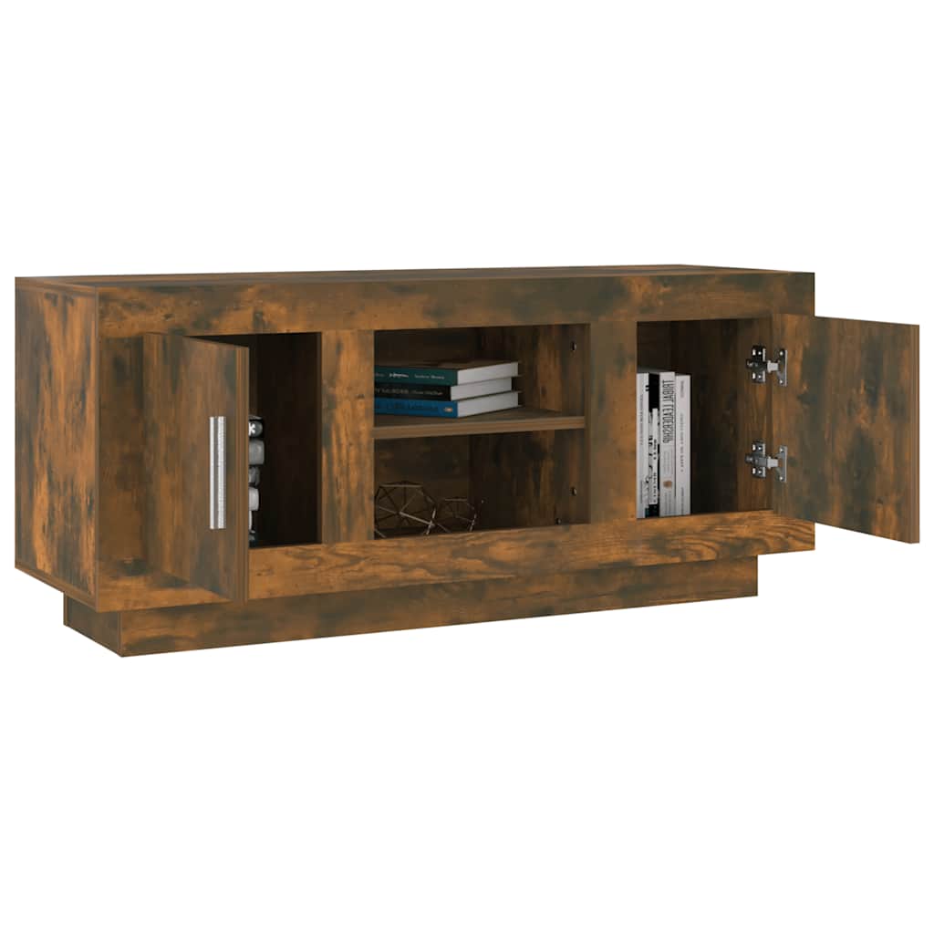 vidaXL Comodă TV, stejar afumat, 102x35x45 cm, lemn prelucrat vidaXL Comodă TV, stejar afumat, 102x35x45 cm, lemn prelucrat