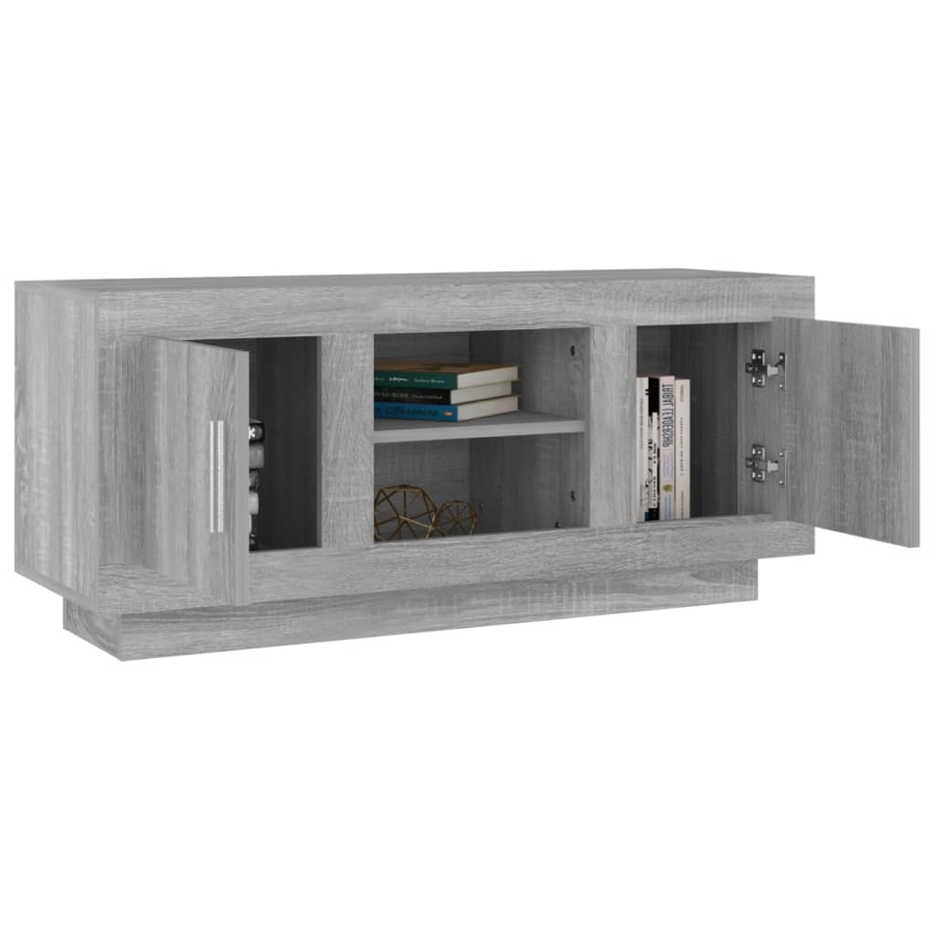 vidaXL Comodă TV, gri sonoma, 102x35x45 cm, lemn prelucrat