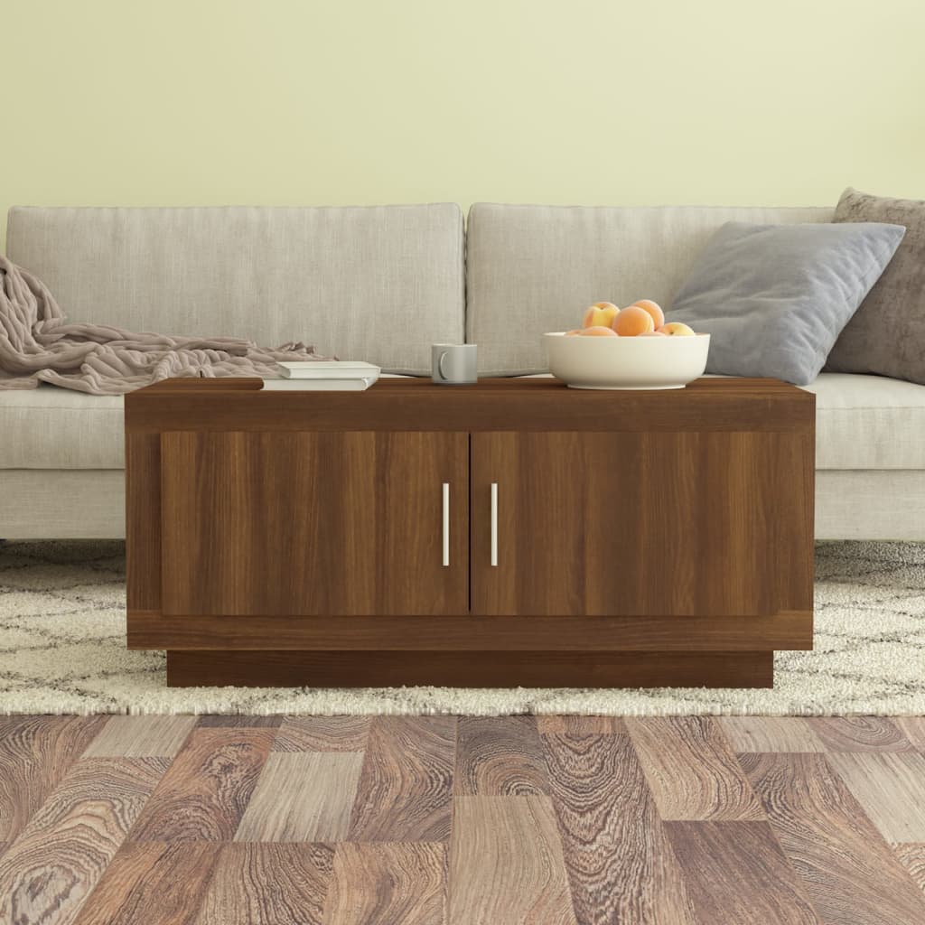 vidaXL Măsuță de cafea, stejar maro, 102x50x45 cm, lemn prelucrat vidaXL Măsuță de cafea, stejar maro, 102x50x45 cm, lemn prelucrat