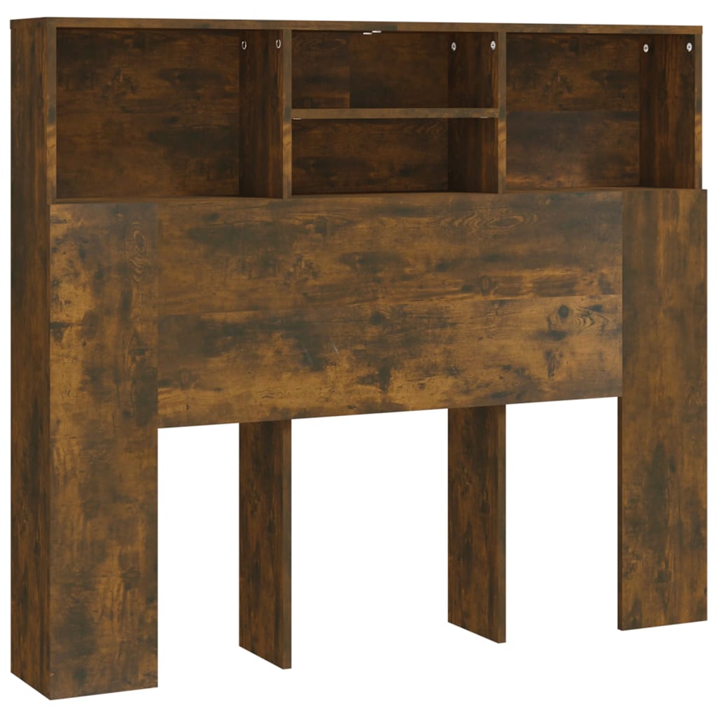 vidaXL Tăblie de pat cu dulap, stejar fumuriu, 120x19x103,5 cm vidaXL Tăblie de pat cu dulap, stejar fumuriu, 120x19x103,5 cm