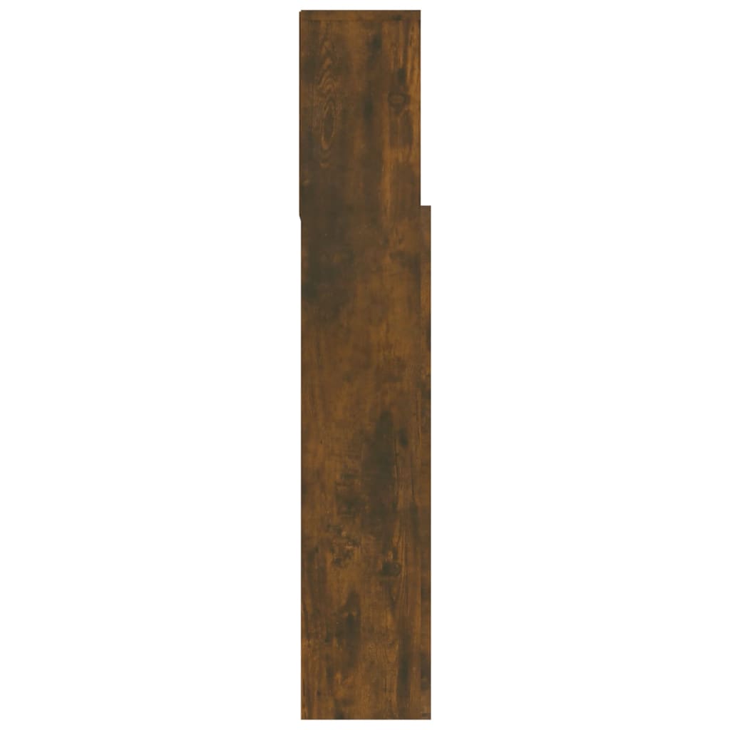 vidaXL Tăblie de pat cu dulap, stejar fumuriu, 120x19x103,5 cm vidaXL Tăblie de pat cu dulap, stejar fumuriu, 120x19x103,5 cm