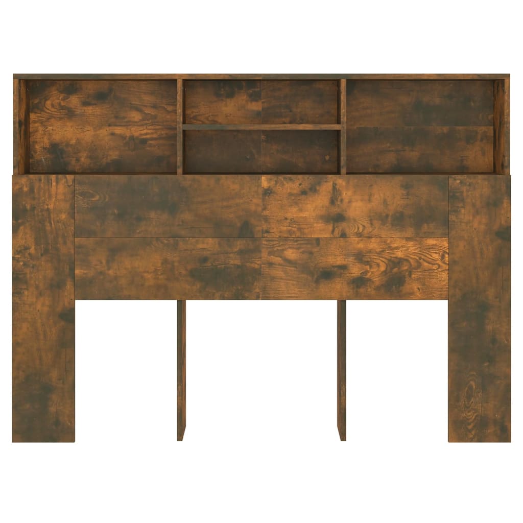 vidaXL Tăblie de pat cu dulap, stejar fumuriu, 140x19x103,5 cm vidaXL Tăblie de pat cu dulap, stejar fumuriu, 140x19x103,5 cm