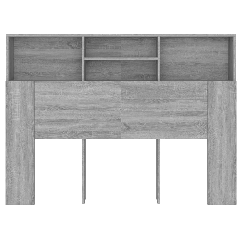 vidaXL Tăblie de pat cu dulap, gri sonoma, 140x19x103,5 cm