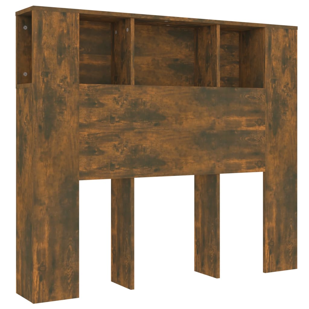 vidaXL Tăblie de pat cu dulap, stejar fumuriu, 120x18,5x102,5 cm vidaXL Tăblie de pat cu dulap, stejar fumuriu, 120x18,5x102,5 cm