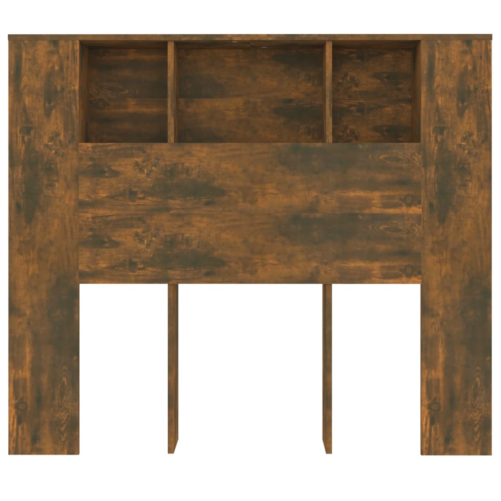 vidaXL Tăblie de pat cu dulap, stejar fumuriu, 120x18,5x102,5 cm vidaXL Tăblie de pat cu dulap, stejar fumuriu, 120x18,5x102,5 cm