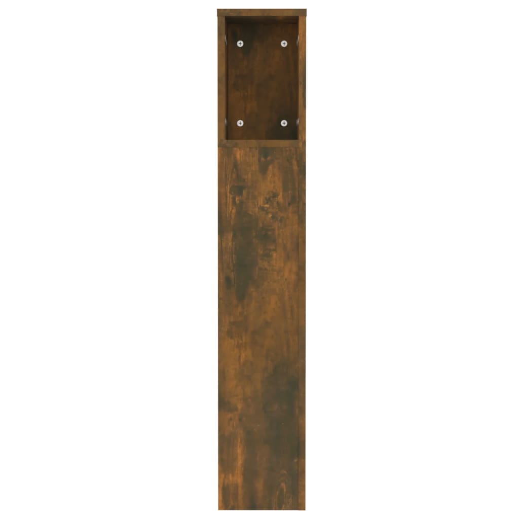 vidaXL Tăblie de pat cu dulap, stejar fumuriu, 120x18,5x102,5 cm vidaXL Tăblie de pat cu dulap, stejar fumuriu, 120x18,5x102,5 cm