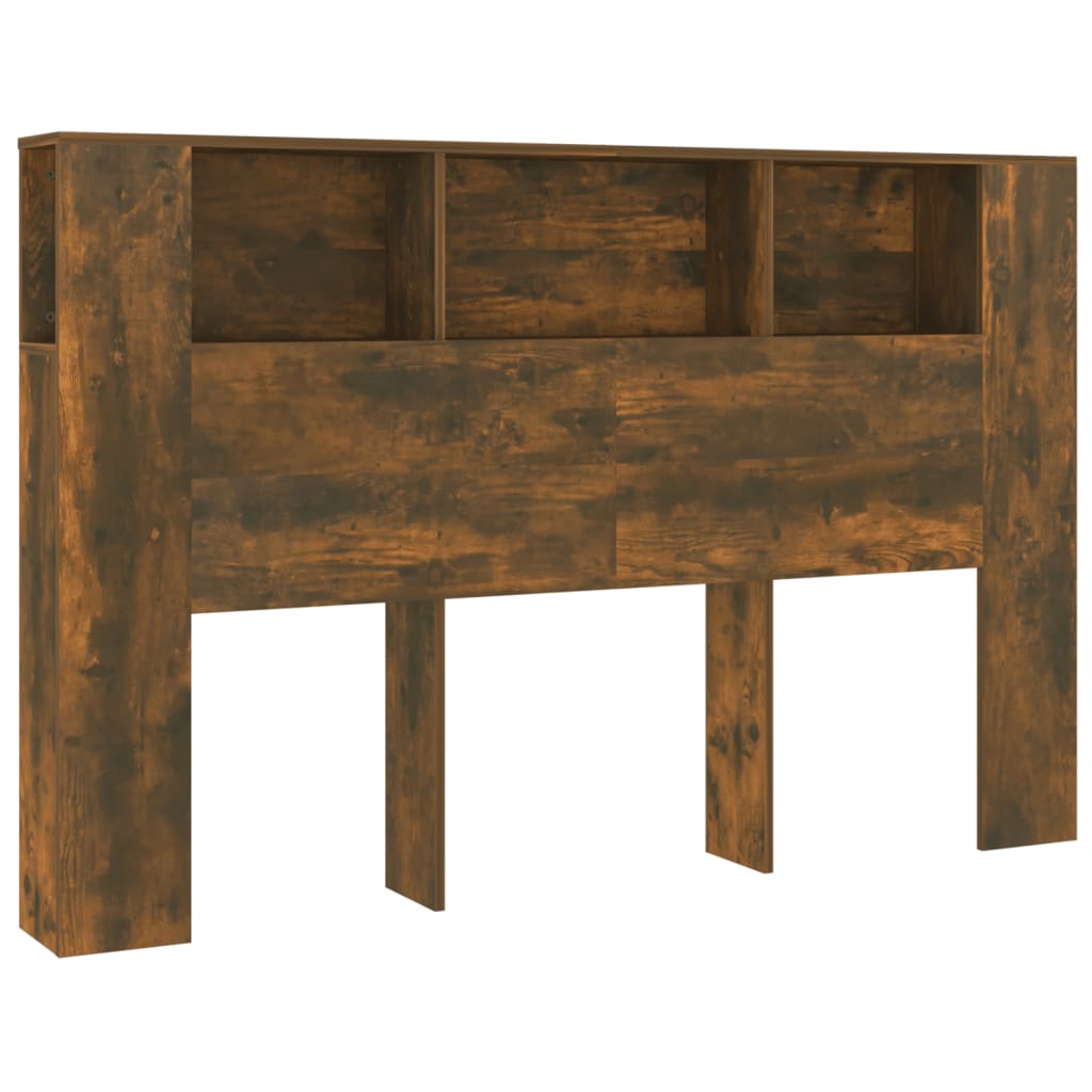vidaXL Tăblie de pat cu dulap, stejar afumat, 160x18,5x104,5 cm vidaXL Tăblie de pat cu dulap, stejar afumat, 160x18,5x104,5 cm