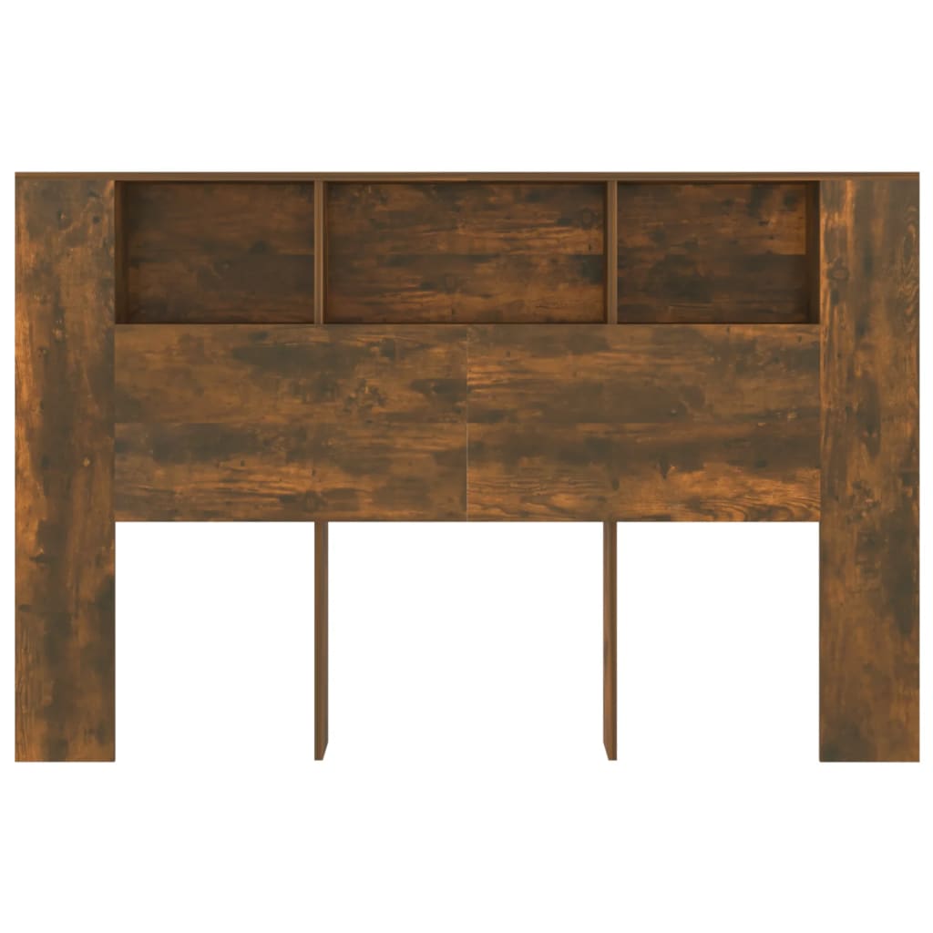 vidaXL Tăblie de pat cu dulap, stejar afumat, 160x18,5x104,5 cm vidaXL Tăblie de pat cu dulap, stejar afumat, 160x18,5x104,5 cm