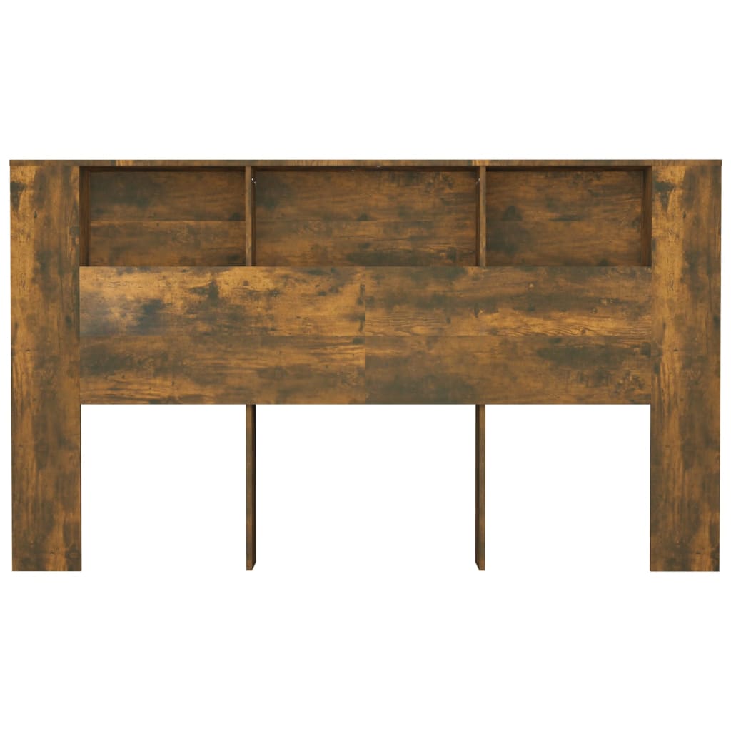vidaXL Tăblie de pat cu dulap, stejar fumuriu, 180x18,5x104,5 cm vidaXL Tăblie de pat cu dulap, stejar fumuriu, 180x18,5x104,5 cm