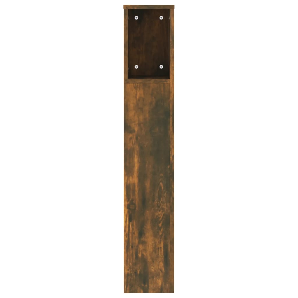 vidaXL Tăblie de pat cu dulap, stejar fumuriu, 200x18,5x104,5 cm