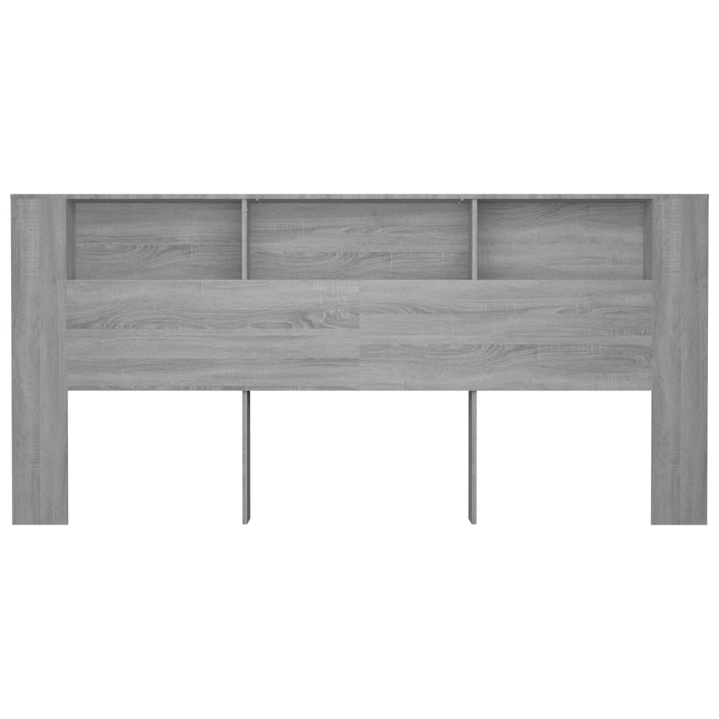 vidaXL Tăblie de pat cu dulap, gri sonoma, 220x18,5x104,5 cm vidaXL Tăblie de pat cu dulap, gri sonoma, 220x18,5x104,5 cm