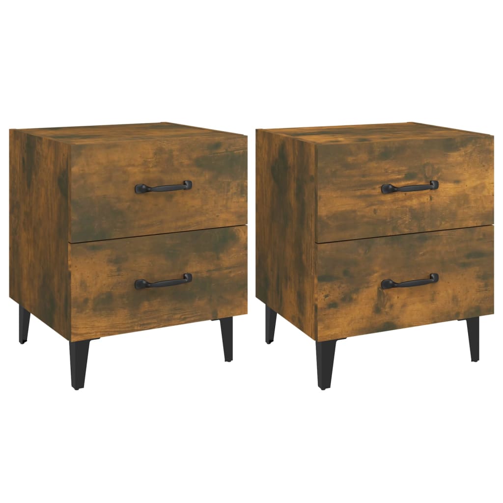 vidaXL Noptiere, 2 buc., stejar fumuriu, 40x35x47,5 cm vidaXL Noptiere, 2 buc., stejar fumuriu, 40x35x47,5 cm