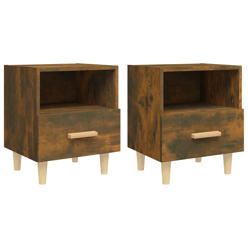 vidaXL Noptiere, 2 buc., stejar fumuriu, 40x35x47 cm vidaXL Noptiere, 2 buc., stejar fumuriu, 40x35x47 cm