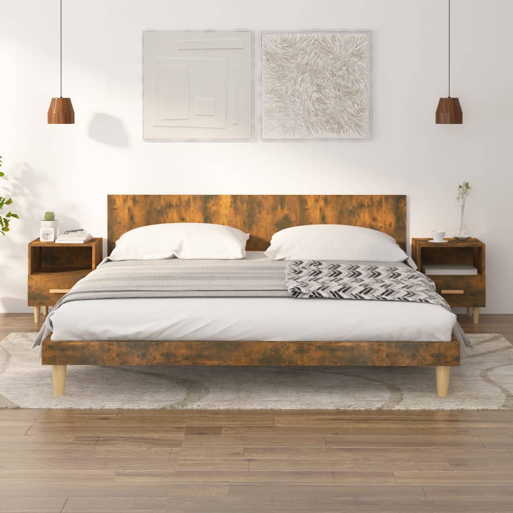 vidaXL Noptiere, 2 buc., stejar fumuriu, 40x35x47 cm vidaXL Noptiere, 2 buc., stejar fumuriu, 40x35x47 cm